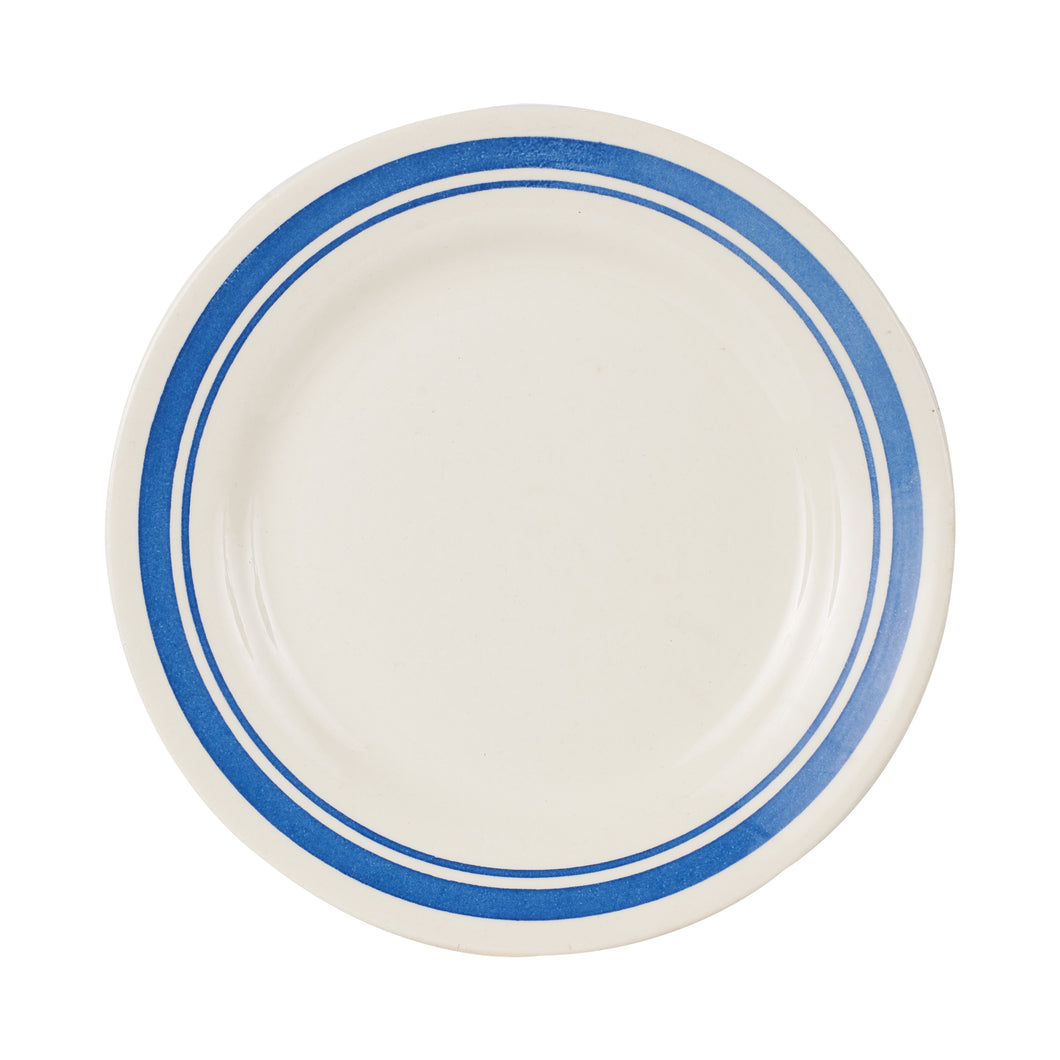 Md White Plate With Blue Rings