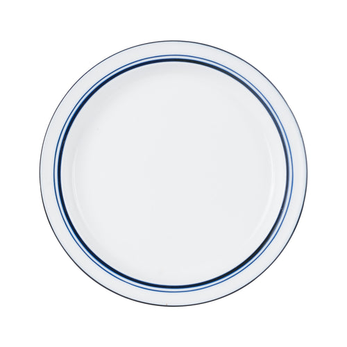 Md White Plate With Blue Rings And Edges