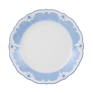 Md White Plate With Blue Flower Design