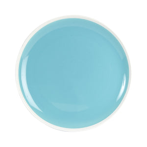 Lg Pale Blue Plate With White Rim