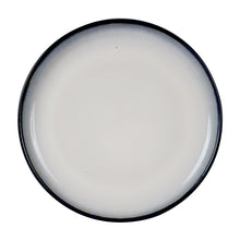 White Plate With Dark Rim And Grey/Blue Bottom