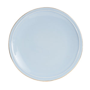 Lg Light Blue Plate With Gold Rim
