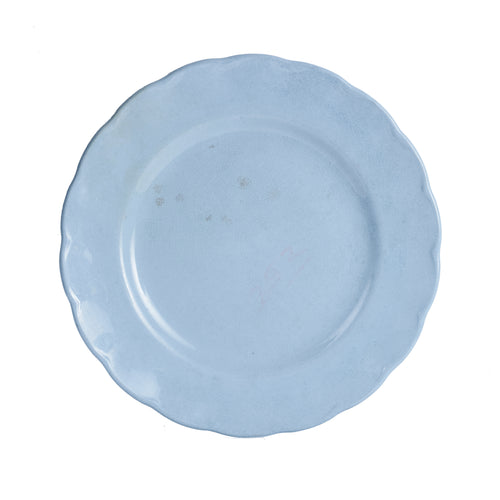 Lg Pale Blue Plate With Wavy Edges