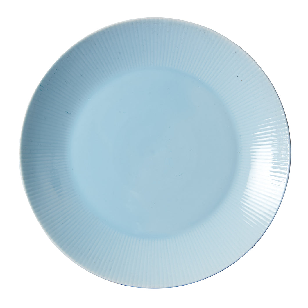 Light Blue Plate With Pleated Rim