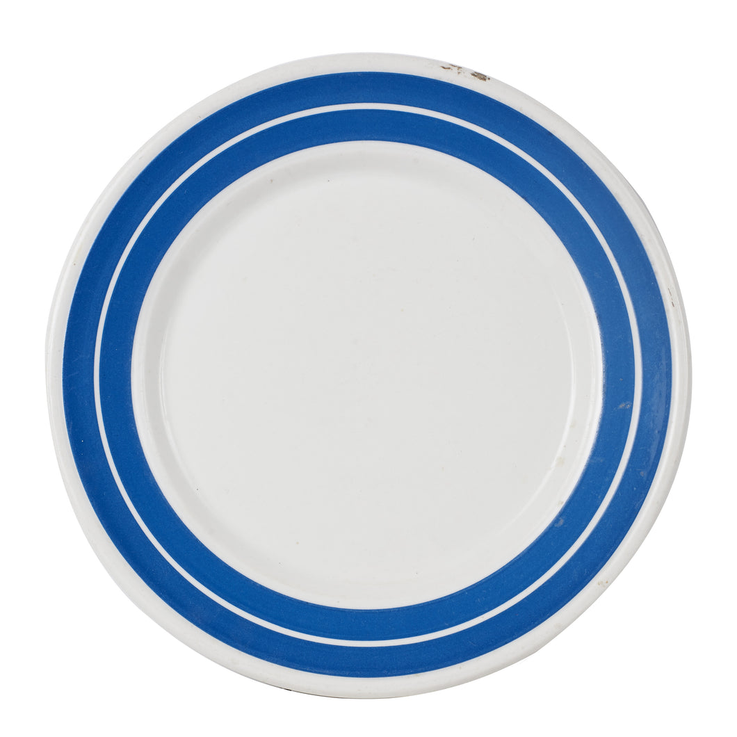 Lg White Plate With Blue Rings