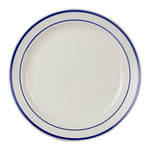 Lg White Plate With Dark Blue Rings