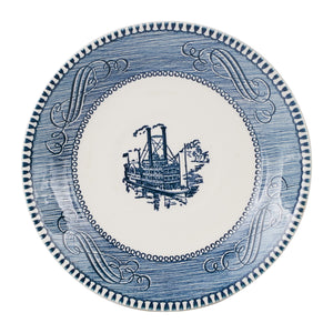 White Plate With Blue Vintage Designs