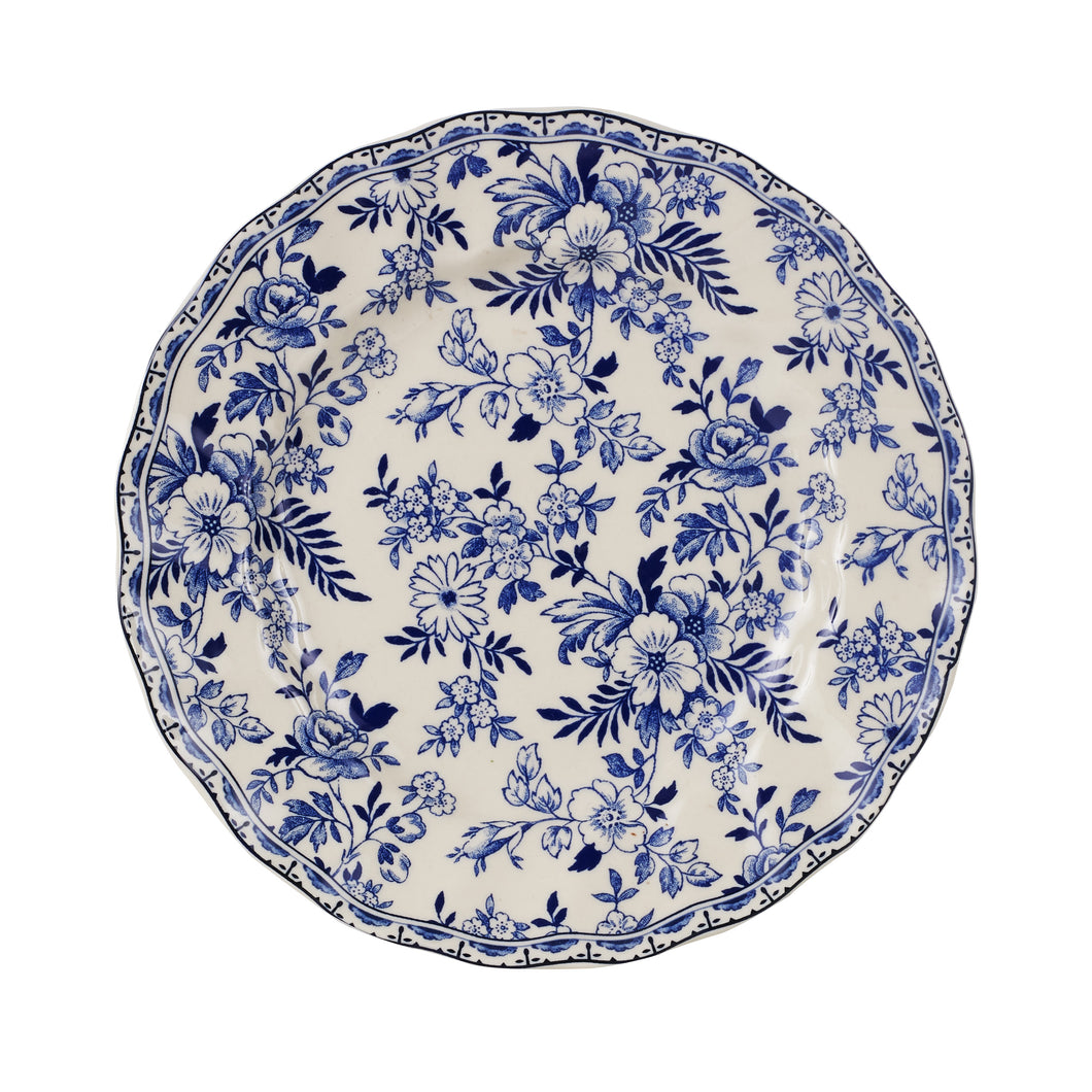 Md Vintage Floral Patterned Blue Plate
