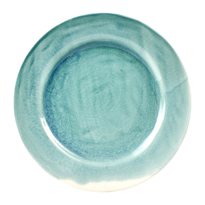 Turquoise And White Plate With Cracking Design