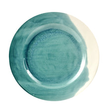 Turquoise And White Plate With Cracking Design