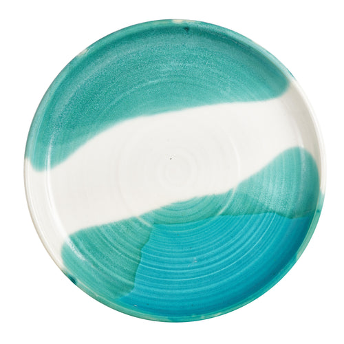Lg Teal And White Dish