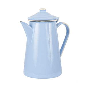 Tall Pale Blue Enamel Coffee / Tea Pot
