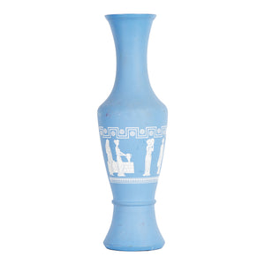 Tall Blue Victorian Vase