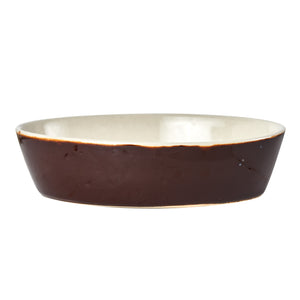 Md Brown And White Oval Bowl