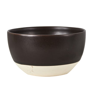Sm Dark Brown Bowl With White Bottom