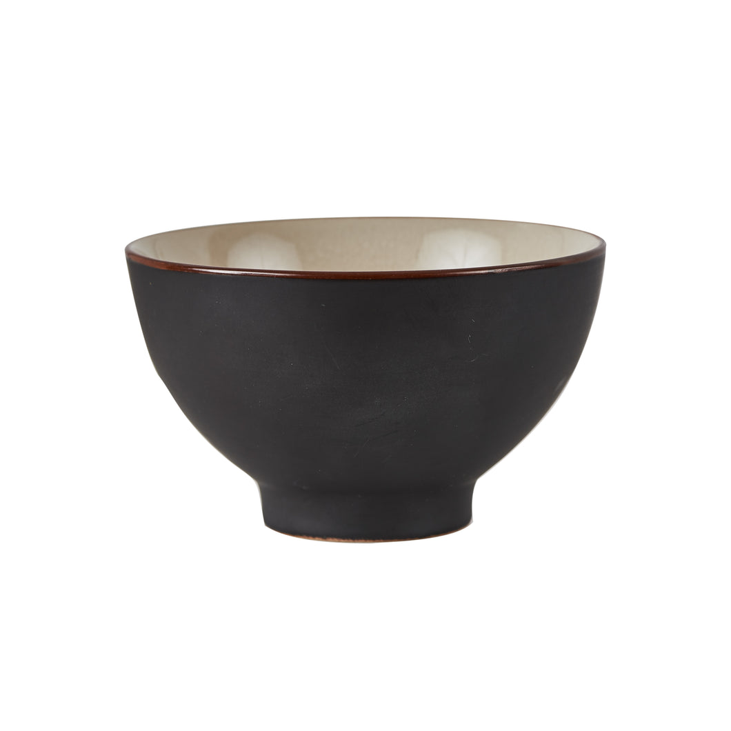 Sm Dark Brown Bowl With Cream Interior