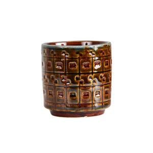 Brown Patterned Ceramic Cup
