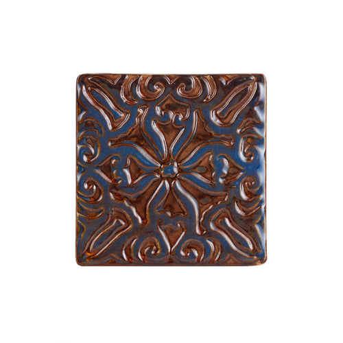 Brown & Blue Ceramic Coaster