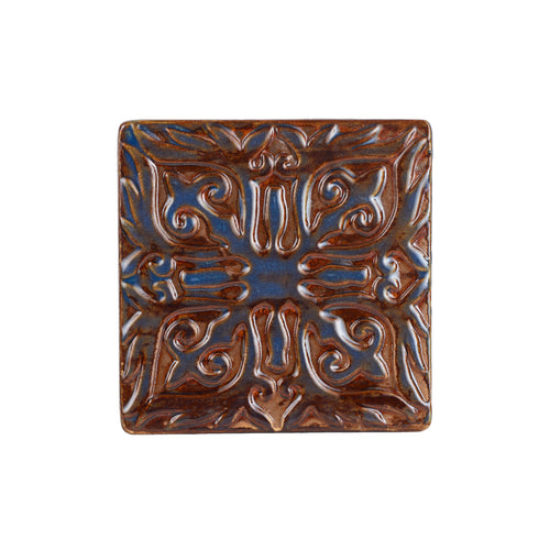 Brown & Blue Coaster w/ Design