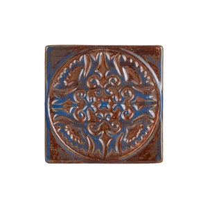 Brown & Blue Coaster w/ Design