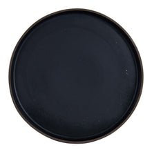 Shallow Black Plate w/ Brown Lip