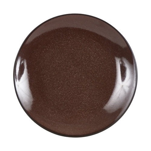 Lg Dark Brown Speckled Plate