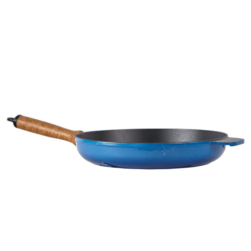 Lg Blue Cast Iron Frying Pan