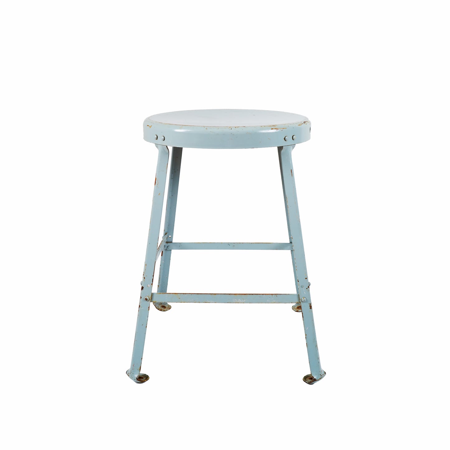 Light Blue Metal Stool