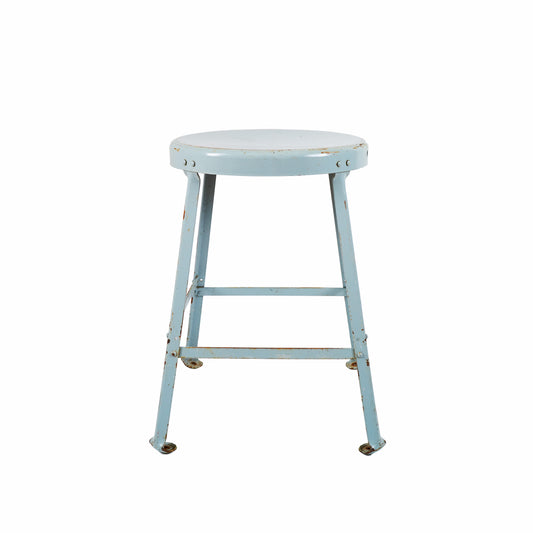 Light Blue Metal Stool