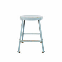 Light Blue Metal Stool