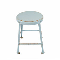 Light Blue Metal Stool