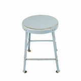 Light Blue Metal Stool