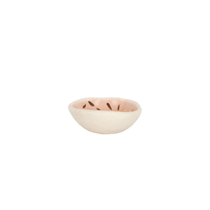 Sm Pink Blush Pinch Bowl With Gold Markings