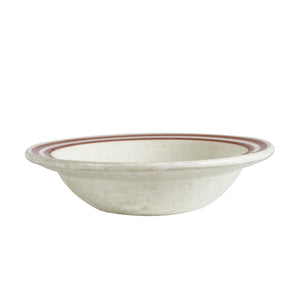 Sm Cream Bowl With Brown Rings
