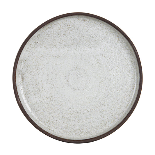 Shallow Cream Plate With Dark Bottom