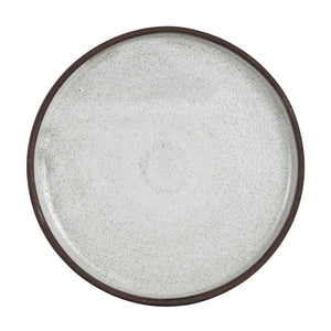 Shallow Cream Plate With Dark Bottom