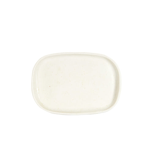 Sm Shallow Cream Rectangle Plate
