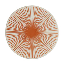 Cream Ceramic Trivet w/ Orange Design