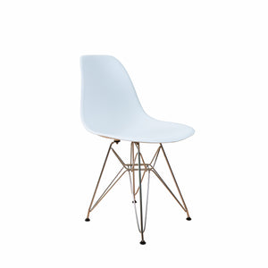White Chair With Metal Legs