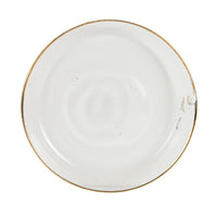 Sm Glass Shallow Bowl With Gold Rim