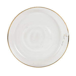 Sm Glass Shallow Bowl With Gold Rim