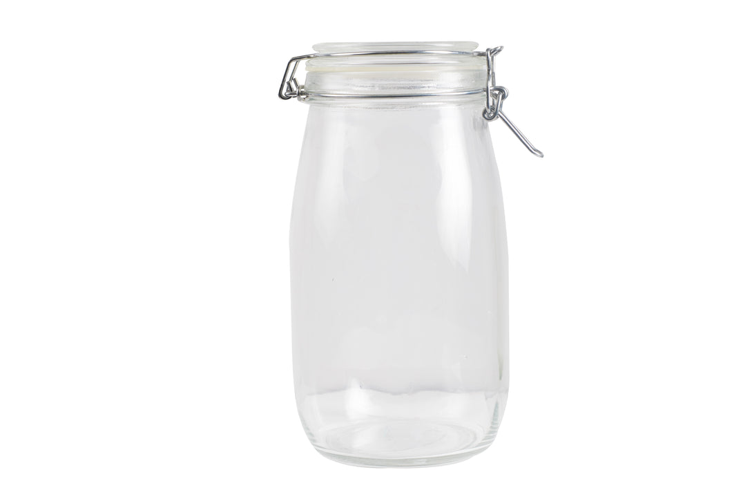 Lg Glass Lidded Jar