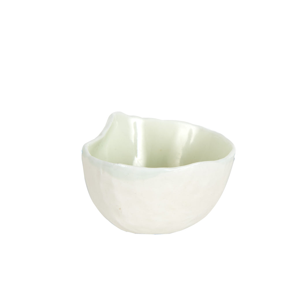 Sm Light Green Glossy Bowl With Matte White Outside