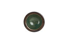 Sm Dark Green Bowl With Tan Bottom