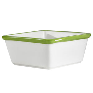 Sm Square White And Green Bowl