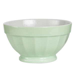 Sm Light Green Patterned Bowl With White Interior