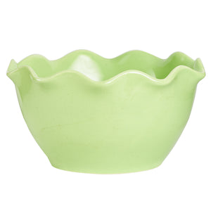 Sm Light Green Bowl With Wavy Rim