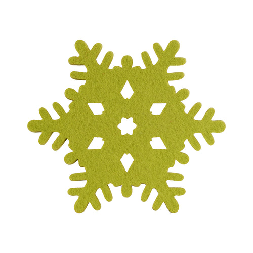 Green Felt Snowflake Coaster