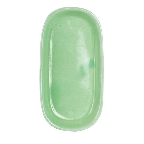 Sm Green Oval Glazed Plate
