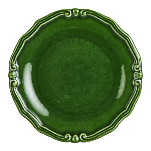 Basil Green Plate w/ Wavy Edge